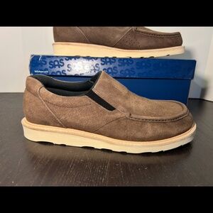 SAS Hangout Trail Leather Loafer Shoes Brown Mens 11W (Wide)